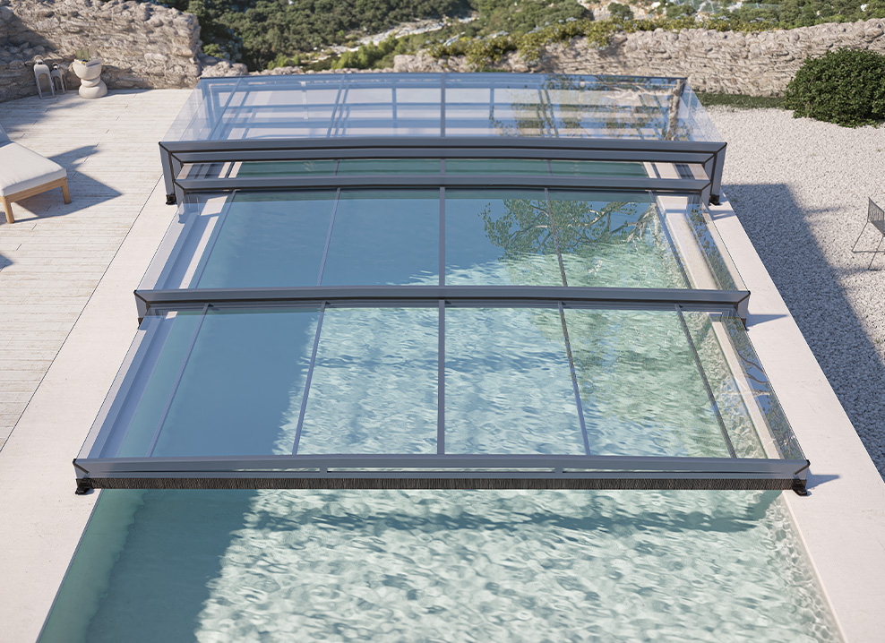 Abri de piscine semi-ouvert